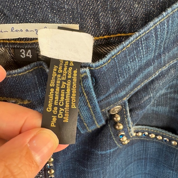 Men's Ira Hoss Rhinestone Beaded Stingray Jeans - Picture 4 of 7